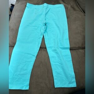Spotted Zebra Girls Teal Blue Color Leggings Large (9)